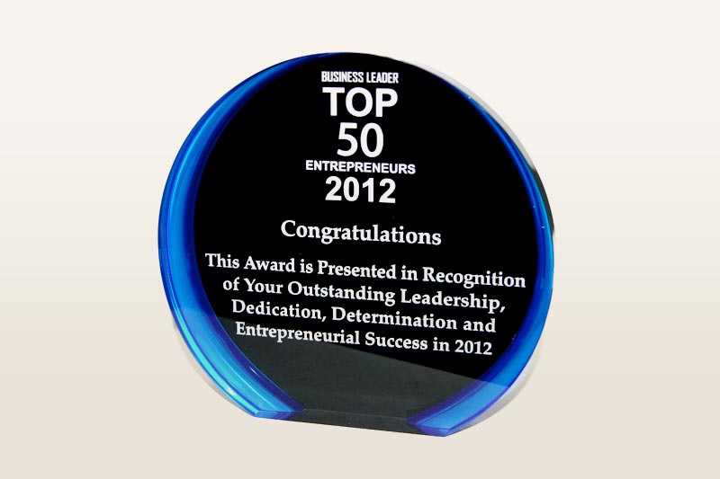 Business Leader Top 50 Entrepreneurs 2012 Award